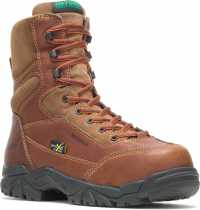 HYTEST 14261 Brown Electrical Hazard, Composite Toe, Poron XRD Met-Guard, Waterproof, Non-Metallic Men's 8 Inch Boot