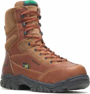 HYTEST 14261 Brown Electrical Hazard, Composite Toe, Poron XRD Met-Guard, Waterproof, Non-Metallic Men's 8 Inch Boot