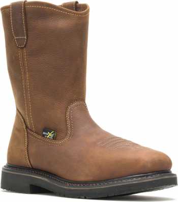 HYTEST 15021 Men's Brown Wellington XRD Internal Metatarsal Guard, Steel Toe, Electric Hazard