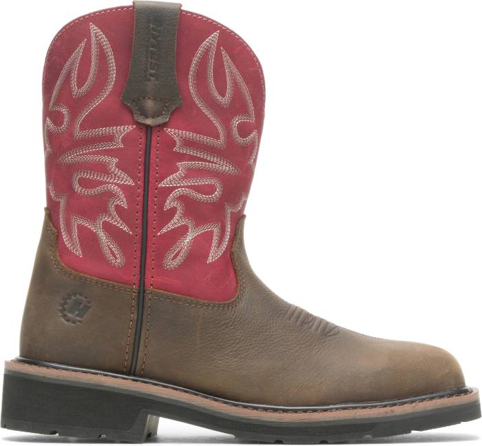 alternate view #2 of: HYTEST 17122 Montana, Women's, Brown/Red, Steel Toe, EH, Pull On Boot