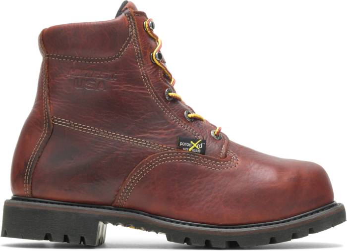 alternate view #2 of: HYTEST 43011 Brown USA Made, Electrical Hazard, Steel Toe, Poron XRD Internal Met Guard Men's 6 Inch Boot