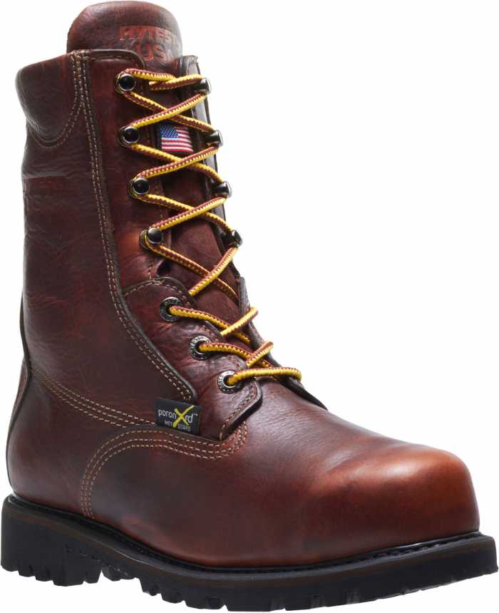 view #1 of: HYTEST 44011 Brown USA Made, Electrical Hazard, Steel Toe, Poron XRD Internal Met-Guard Men's 8 Inch Boot