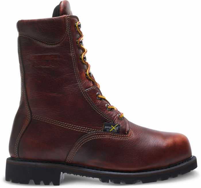 alternate view #2 of: HYTEST 44011 Brown USA Made, Electrical Hazard, Steel Toe, Poron XRD Internal Met-Guard Men's 8 Inch Boot