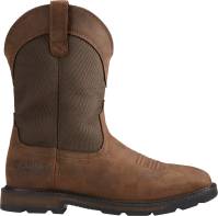 Ariat AR10015196 Groundbreaker, Men's, Palm Brown/Ballistic Brown, Steel Toe, EH, WP, 10 Inch, Pull On, Work Boot