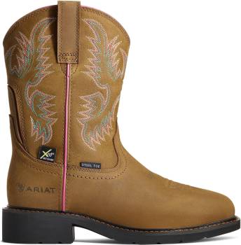 Ariat AR10033994 Krista, Women's, Brown, Steel Toe, EH, Mt, Slip Resistant, Pull On, Wellington, Work Boot