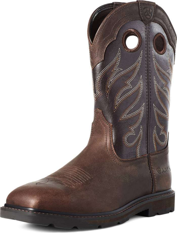 alternate view #2 of: Ariat AR10034718 Groundwork, Men's, Brown, Soft Toe, EH, Slip Resistant, Pull On, Wellington, Work Boot