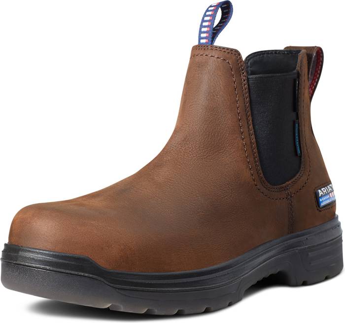 alternate view #2 of: Ariat AR10036738 Turbo, Men's, Brown, Comp Toe, EH, WP, Chelsea, Work Boot