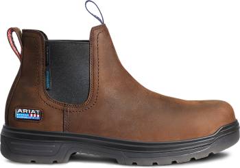 Ariat AR10036738 Turbo, Men's, Brown, Comp Toe, EH, WP, Chelsea, Work Boot