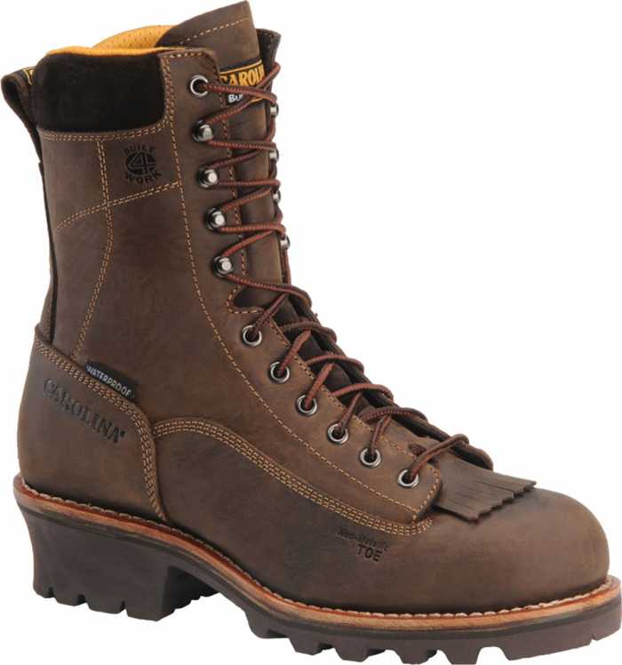 view #1 of: Carolina CA7522 Men's, Brown, Comp Toe, EH, Waterproof, Lace-to-Toe Logger