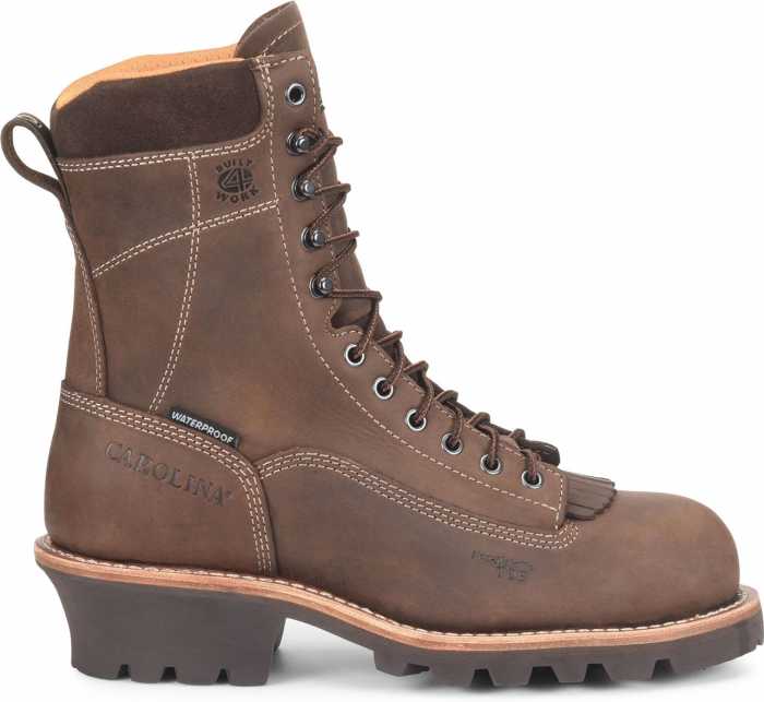 alternate view #2 of: Carolina CA7522 Men's, Brown, Comp Toe, EH, Waterproof, Lace-to-Toe Logger