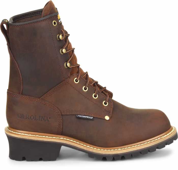 alternate view #2 of: Carolina CA9821 Elm, Men's, Brown, Steel Toe, EH, WP, 8 Inch Logger