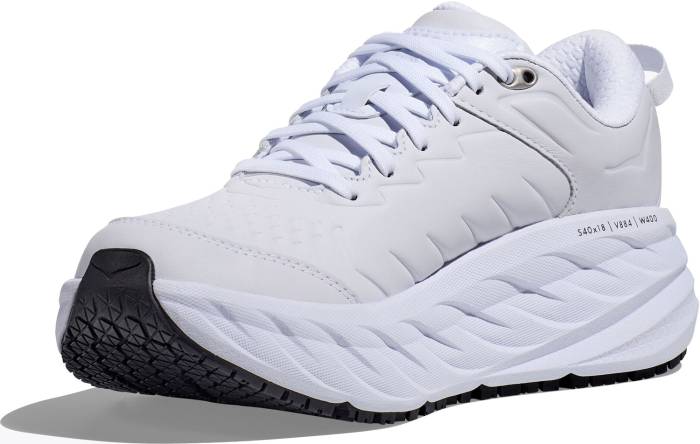 alternate view #3 of: HOKA HO1110521WHT Bondi SR Women's, White, Soft Toe, Slip Resistant Athletic Work Shoe