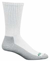 HYTEST AS253WHT-12PK Men's, White/Gray, Crew Sock