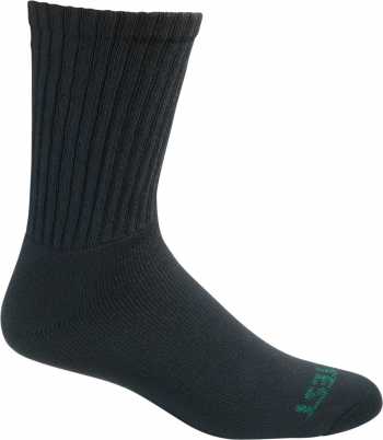 HyTest AS275BLK-12PK Men's, Solid Black, Crew Sock