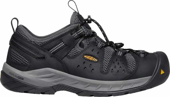 view #1 of: KEEN Utility KN1023216 Atlanta Cool II, Men's Black/Dark Shadow, Steel Toe, EH, Slip Resistant, Low Hiker, Work Shoe