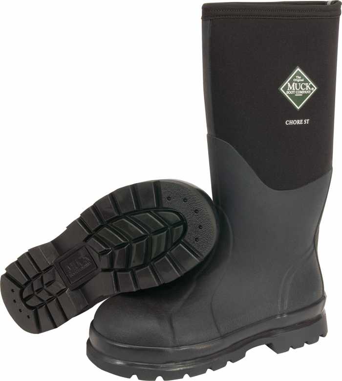 view #1 of: Muck CHS000A Chore Steel Toe-Hi, Unisex, Black, EH, Waterproof, 16 Inch Boot