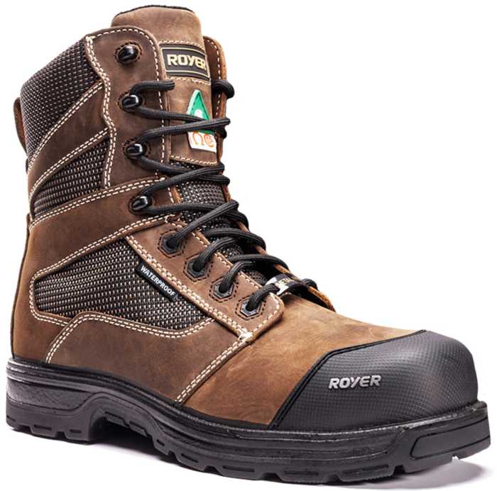 view #1 of: Royer RO5725AG Agility Arctic Grip, Men's, Brown, Comp Toe, EH, PR, WP, 8 Inch Boot