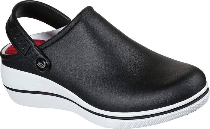 view #1 of: SKECHERS Work SK108051BKW Amreli, Women's, Black/White, Soft Toe, Slip Resistant Clog