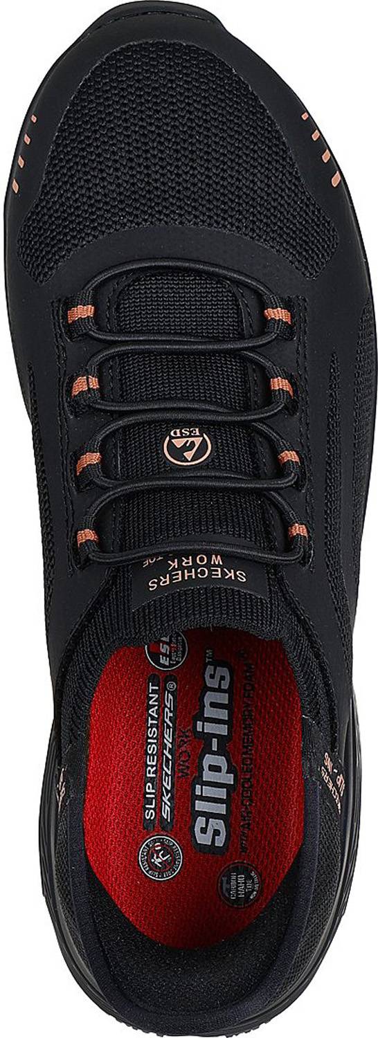 alternate view #4 of: SKECHERS Work Uno SR Alaini Hands Free Slip-Ins SK108217BLK, Women's, Black, Comp Toe, SD, Slip Resistant, Low Athletic, Work Shoe