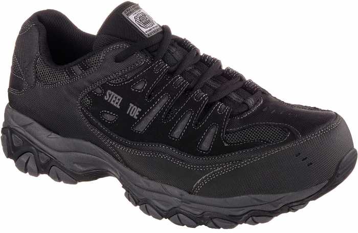 view #1 of: Skechers SK77055BKCC Crankston, Men's, Black, Steel Toe, EH, Low Athletic