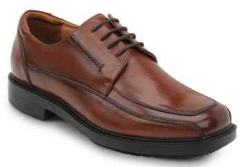 SR Max SRM3050 Manhattan, Men's, Brown, Dress Style, MaxTRAX Slip Resistant, Soft Toe Work Shoe