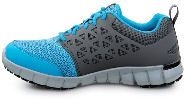 alternate view #3 of: Reebok Work SRB3200 Sublite Cushion Work, Unisex, Sky Blue/Dark Grey, Athletic Style, MaxTRAX Slip Resistant, Soft Toe Work Shoe