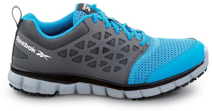 alternate view #2 of: Unisex Sky Blue/Dark Grey Sublite Cushion Work MaxTRAX® Soft Toe Athletic