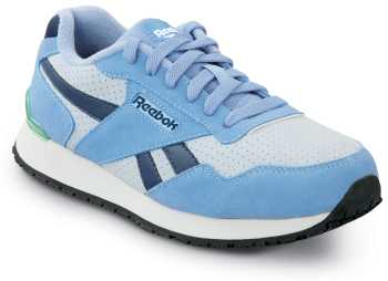 Reebok Work SRB950 Harman, Women's, Blue/Grey, Retro Jogger Style, EH, MaxTRAX Slip Resistant, Soft Toe Work Shoe