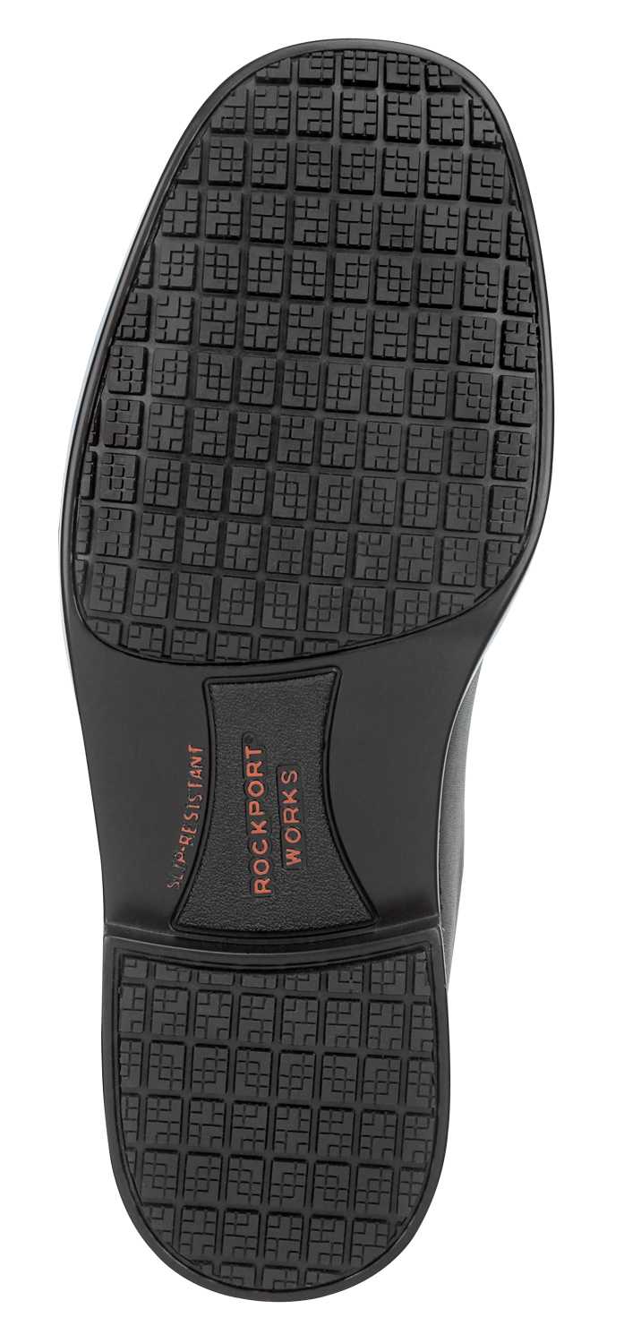 alternate view #5 of: Rockport Works SRK6585 Men's, Huron, Black, Dress Style, MaxTRAX Slip Resistant, Soft Toe Work Shoe