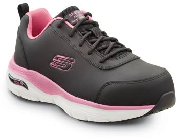 Women's Black/Pink Reagan Arch Fit MaxTRAX® Alloy Toe Athletic