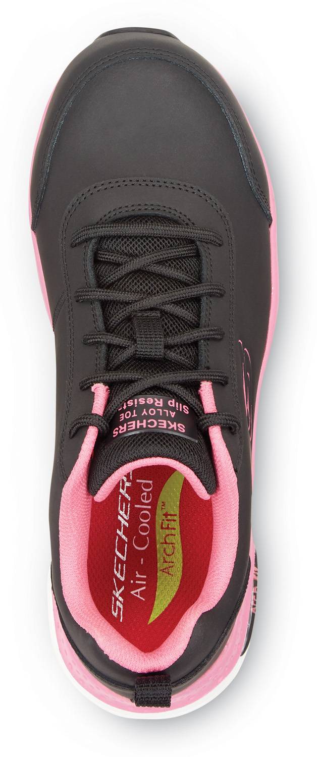 alternate view #4 of: Women's Black/Pink Reagan Arch Fit MaxTRAX® Alloy Toe Athletic