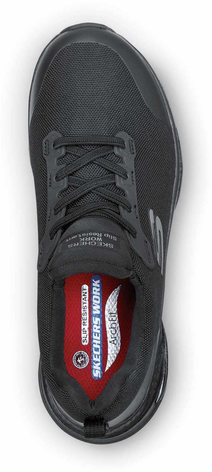 alternate view #4 of: SKECHERS Work Arch Fit SSK8436BLK Leslie, Women's, Black, Slip On Athletic Style, Alloy Toe, MaxTRAX Slip Resistant, Work Shoe