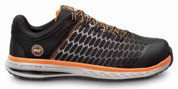 alternate view #2 of: Timberland PRO STMA21AV Powerdrive, Men's, Black/Orange, Comp Toe, EH, MaxTRAX Slip Resistant Low Athletic