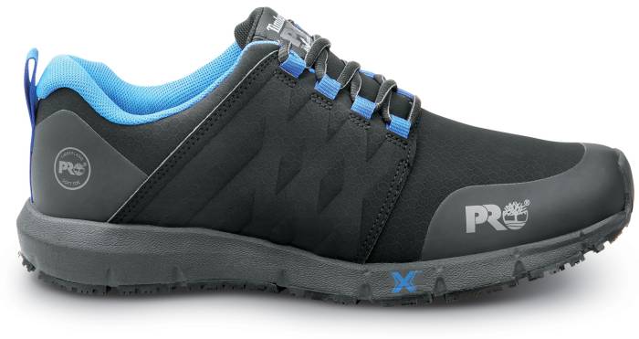 alternate view #2 of: Timberland PRO STMA42AY Radius, Men's, Black Raptek/Blue Pop, Soft Toe, EH, MaxTRAX Slip-Resistant Work Athletic