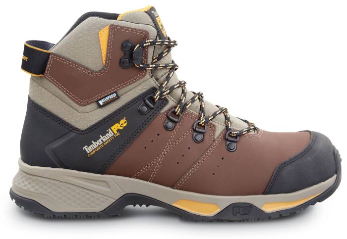 alternate view #2 of: Men's Brown/Golden Yellow Switchback MaxTRAX® Composite Toe Waterproof Hiker