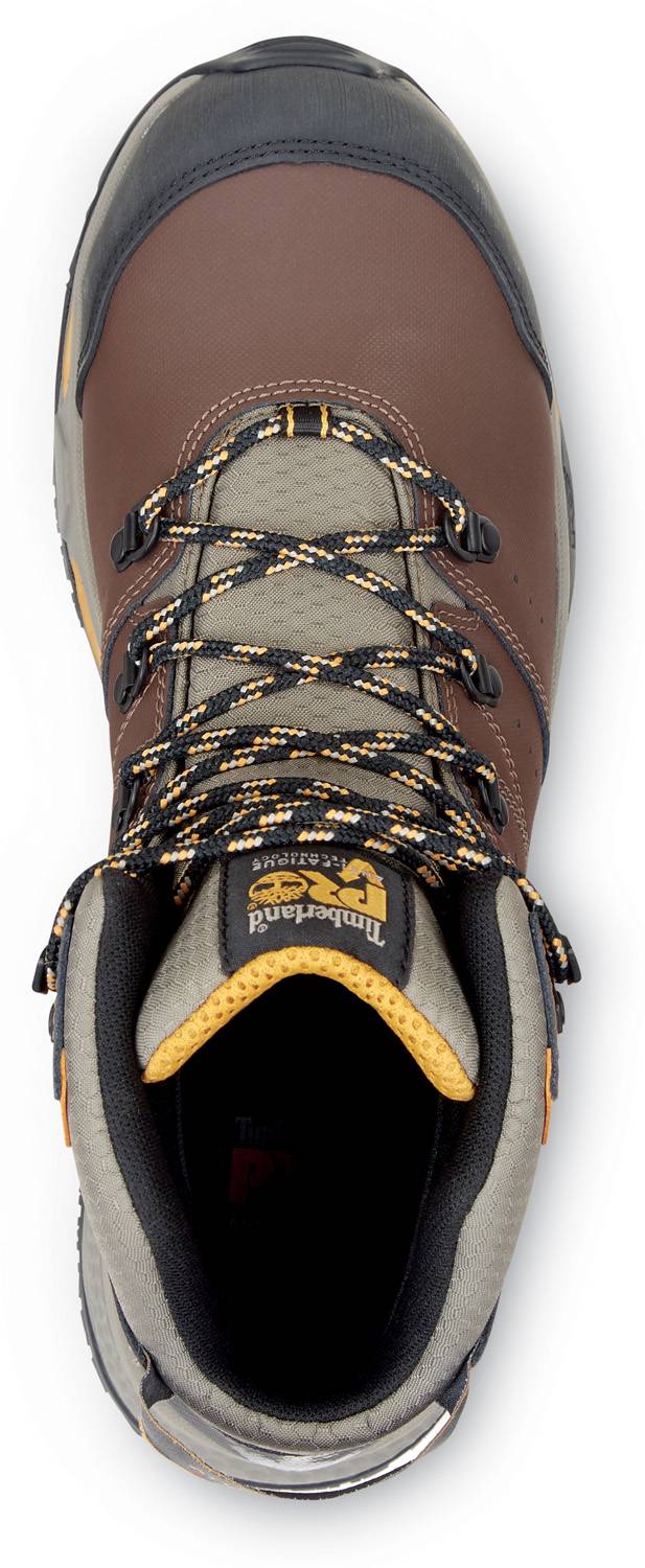 alternate view #4 of: Men's Brown/Golden Yellow Switchback MaxTRAX® Composite Toe Waterproof Hiker