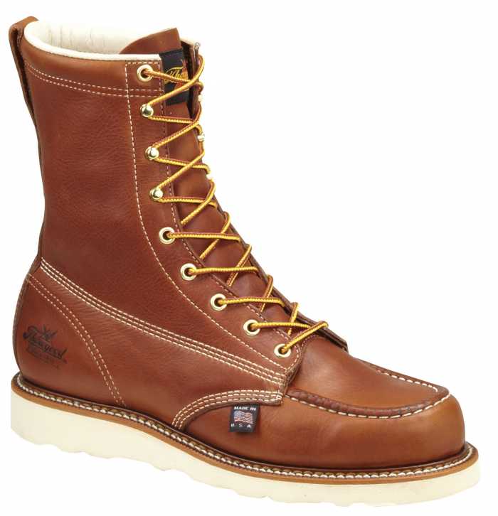 view #1 of: Thorogood TG804-4208 Men's Tobacco, Steel Toe, EH, Wedge, Moc Toe, 8 Inch Boot