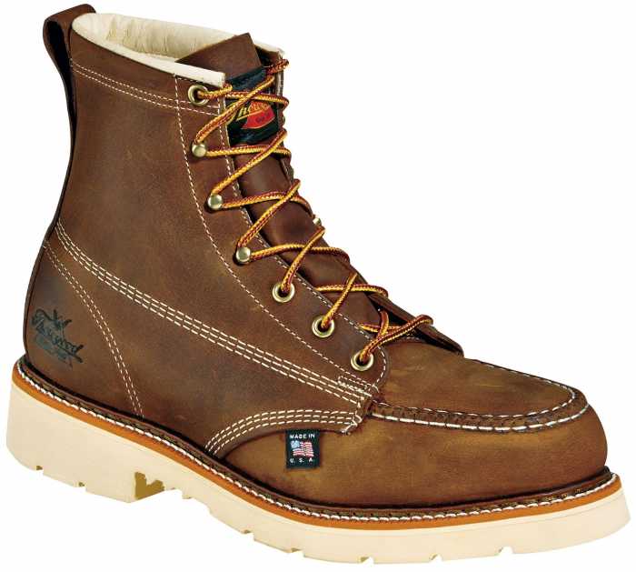 view #1 of: Thorogood TG804-4375 Men's, Brown, Steel Toe, EH, 6 Inch, Moc Toe Boot