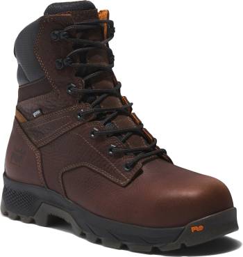 Timberland Pro TMA5U4Y Titan EV, Men's, Brown, Comp Toe, EH, WP, Slip Resistant, 8 Inch, Work Boot