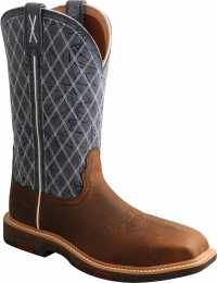 Twisted X TWWXBN001 Women's, Brown/Blue, Nano Toe, EH, 11 Inch, Pull On Boot