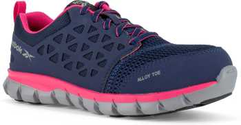 Reebok Work WGRB046 SubLite Cushion Work Women's, Navy/Pink, Alloy Toe, EH, Low Athletic