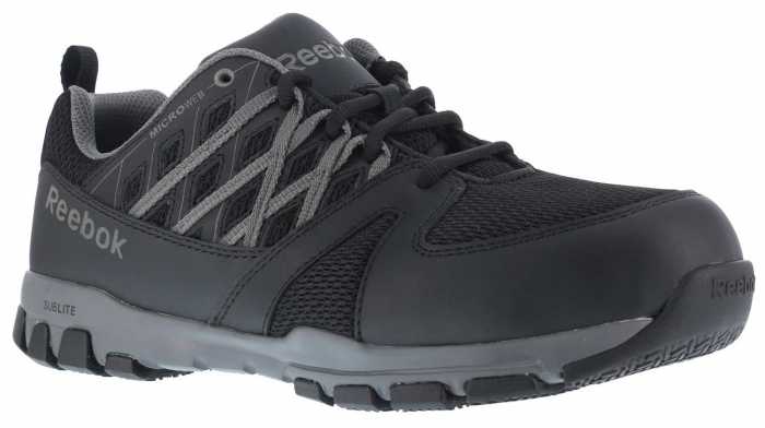 view #1 of: Reebok Work WGRB415 Sublite Work, Women's, Black/Grey, Soft Toe, SD Athletic Oxford