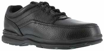 Rockport Works WGRK6761 Black Steel Toe, SD, Men's World Tour 5 Eye Tie Casual Moc Toe Oxford