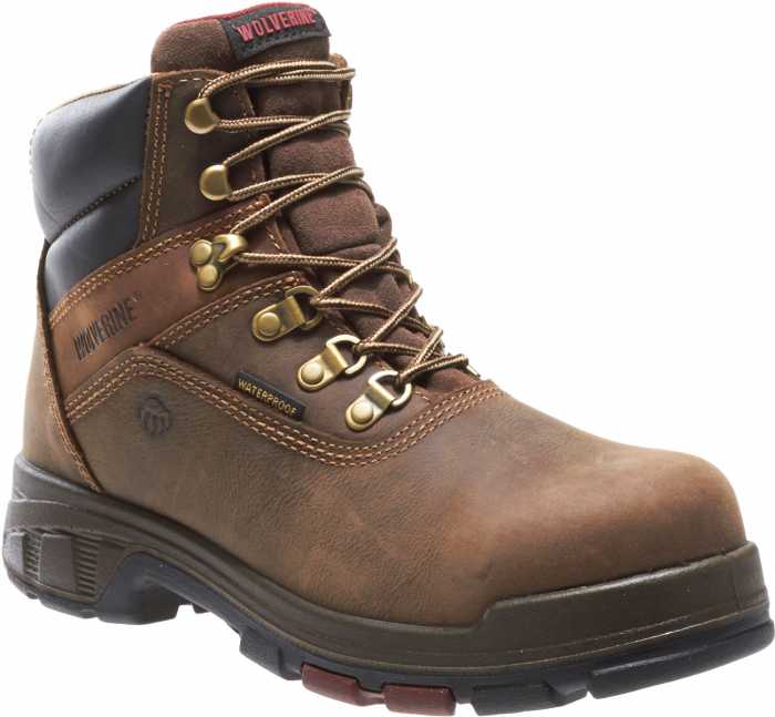 view #1 of: Wolverine WW10314 Cabor EPX Men's, Brown, Comp Toe, EH, Waterproof, 6 Inch Work Boot