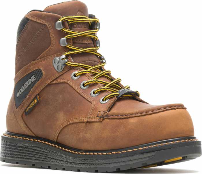 view #1 of: Wolverine WW211001 Hellcat Moc Toe, Men's, Brown, Comp Toe, EH, WP, 6 Inch Boot