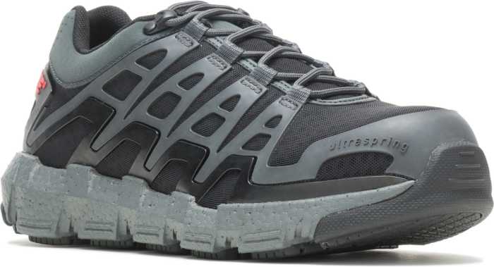 view #1 of: Wolverine WW211016 Rev Vent UltraSpring, Men's, Black/Grey, Comp Toe, EH, Low Athletic, Work Shoe