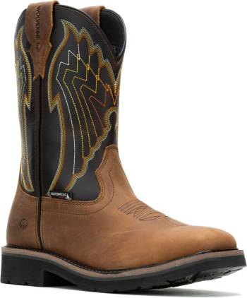 Wolverine WW231109 Rancher Eagle, Men's, Sudan Brown, Steel Toe, EH, WP, Slip Resistant, Pull On, Wellington, Work Boot