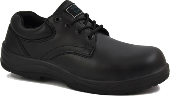 view #1 of: Work Zone WZS401-BL, Men's, Black, Steel Toe, EH, Slip Resistant, Oxford, Work Shoe